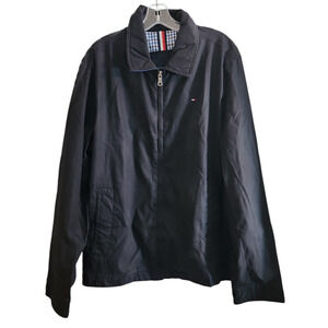 Tommy Hilfiger Lightweight Zip-Up Jacket Windbreaker Sz XL Blue Pockets Lined